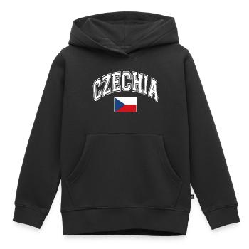 Drapeau de la République tchèque - Sweat Premium à capuche enfant bio - noir - Devant - AI Model Kid Male (0cm)