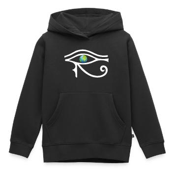 Un autre regard sur le monde (blanc) - Sweat Premium à capuche enfant bio - noir - Devant - AI Model Kid Male (0cm)