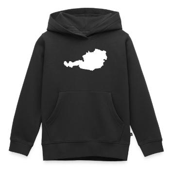 Dessin Autriche Contour sur textiles - Sweat Premium à capuche enfant bio - noir - Devant - AI Model Kid Male (0cm)