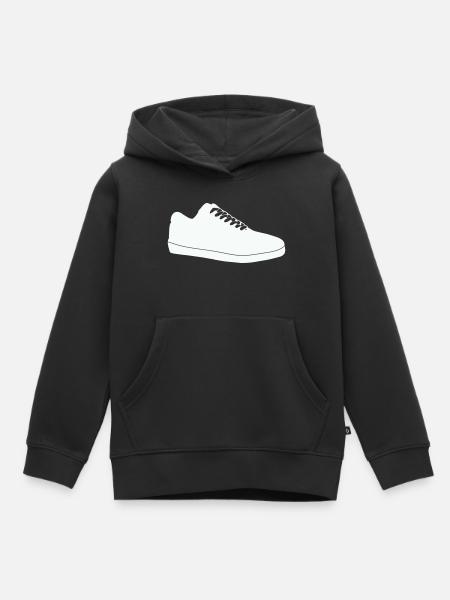 Schuh-Silhouette Linienkunst - Kinder Premium Organic Hoodie - Schwarz