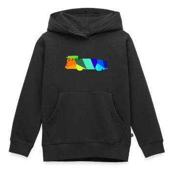 Aircraft Tug Rainbow Polygon Runway - Kids Premium Organic Hoodie - black - Front - AI Model Kid Male (0cm)