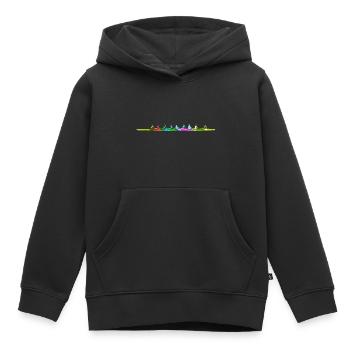 Buntes achter Ruderboot - Kinder Premium Organic Hoodie - Schwarz - Vorne - AI Model Kid Male (0cm)
