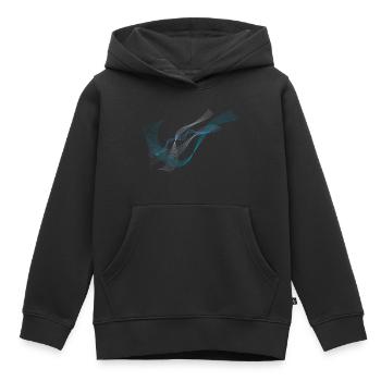 blue wave - Kids Premium Organic Hoodie - black - Front - AI Model Kid Male (0cm)