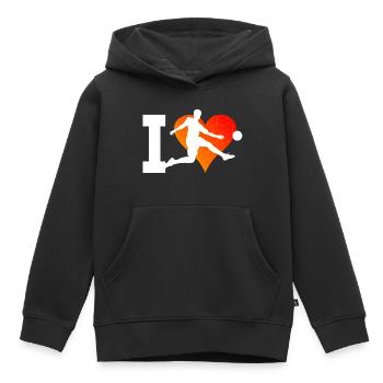 Fussballspielen Fussballer Fussballspieler - Kinder Premium Organic Hoodie - Schwarz - Vorne - AI Model Kid Male (0cm)