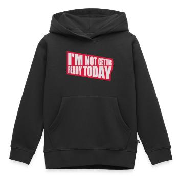 ne pas se préparer aujourd’hui - Sweat Premium à capuche enfant bio - noir - Devant - AI Model Kid Male (0cm)
