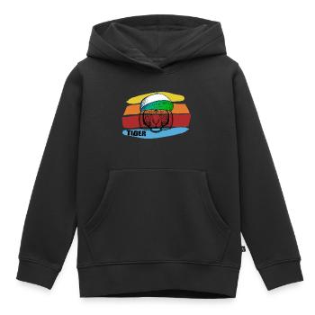 Tiger - Kinder Premium Organic Hoodie - Schwarz - Vorne - AI Model Kid Male (0cm)