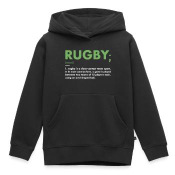 Sport Définition Rugby - Sweat Premium à capuche enfant bio - noir - Devant - AI Model Kid Male (0cm)
