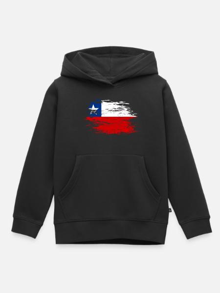 Chile Flagge used - Kinder Premium Organic Hoodie - Schwarz