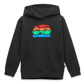Bicyclette - Sweat Premium à capuche enfant bio - noir - Devant - AI Model Kid Male (0cm)