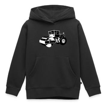 Road roller - Kids Premium Organic Hoodie - black - Front - AI Model Kid Male (0cm)