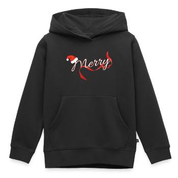 Joyeux - Sweat Premium à capuche enfant bio - noir - Devant - AI Model Kid Male (0cm)