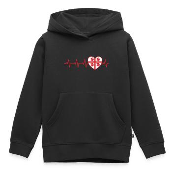 Pulse Herz Geschenk Sardinien Sardegna Italien - Kinder Premium Organic Hoodie - Schwarz - Vorne - AI Model Kid Male (0cm)