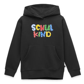 SCHULKIND - Kinder Premium Organic Hoodie - Schwarz - Vorne - AI Model Kid Male (0cm)