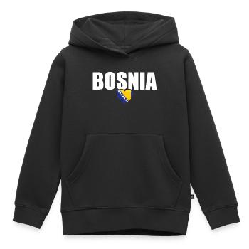 Bosnien Herzegowina Stolz Balkan Bosnische Flagge - Kinder Premium Organic Hoodie - Schwarz - Vorne - AI Model Kid Male (0cm)