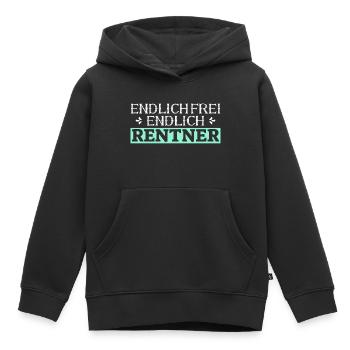 Endlich Frei Endlich Rentner Lustiges Renten - Kinder Premium Organic Hoodie - Schwarz - Vorne - AI Model Kid Male (0cm)
