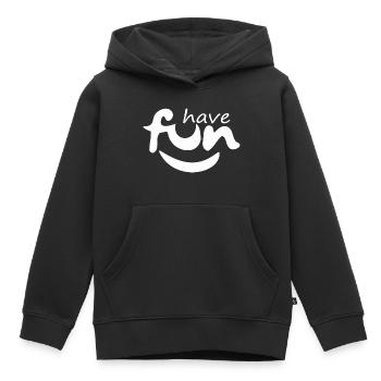 Lustig, Hab Spaß - Kinder Premium Organic Hoodie - Schwarz - Vorne - AI Model Kid Male (0cm)