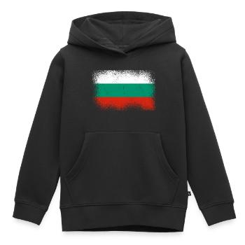 Bulgarie Drapeau bulgare Drapeau Sables d’or - Sweat Premium à capuche enfant bio - noir - Devant - AI Model Kid Male (0cm)