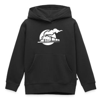 Railway Sketch - Kids Premium Organic Hoodie - black - Front - AI Model Kid Male (0cm)