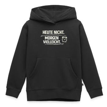 Aujourd’hui, pas peut-être demain - Sweat Premium à capuche enfant bio - noir - Devant - AI Model Kid Male (0cm)