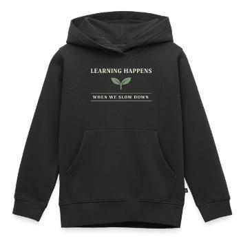 Mère Montessori, parentalité douce, pleine conscience - Sweat Premium à capuche enfant bio - noir - Devant - AI Model Kid Male (0cm)