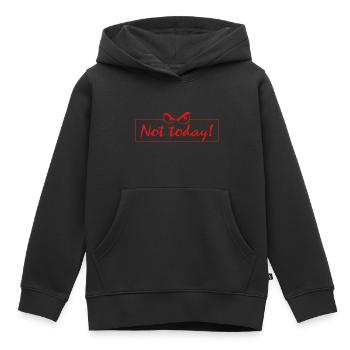 not today - Kinder Premium Organic Hoodie - Schwarz - Vorne - AI Model Kid Male (0cm)