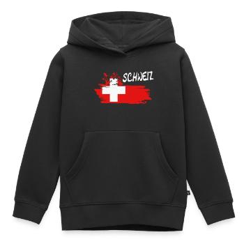 Schweiz Swiss Switzerland - Kinder Premium Organic Hoodie - Schwarz - Vorne - AI Model Kid Male (0cm)