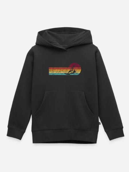 Planche à voile Windsurfing Retro - Sweat Premium à capuche enfant bio - noir