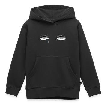 augen auge träne weinen - Kinder Premium Organic Hoodie - Schwarz - Vorne - AI Model Kid Male (0cm)