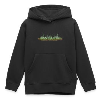 Grass Boden Natur grün - Kinder Premium Organic Hoodie - Schwarz - Vorne - AI Model Kid Male (0cm)