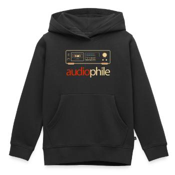Audio Cassette Deck Vintage HiFi Audiophile - Kinder Premium Organic Hoodie - Schwarz - Vorne - AI Model Kid Male (0cm)