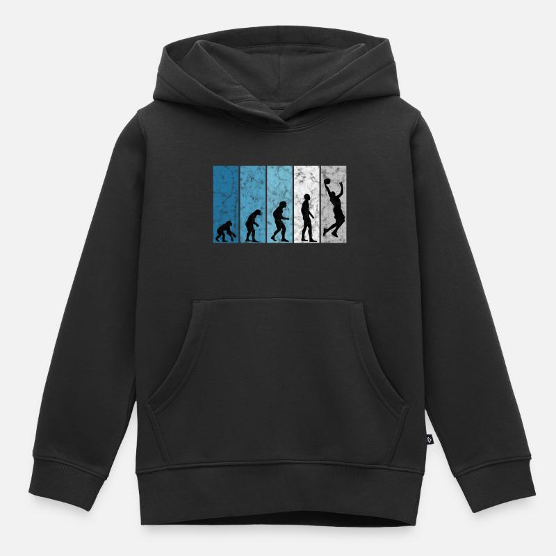 Basket basket-ball rétro - Sweat Premium à capuche enfant bio - noir