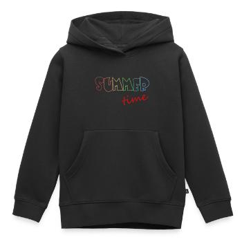 summer time, summertime, sommer, sommerzeit - Kinder Premium Organic Hoodie - Schwarz - Vorne - AI Model Kid Male (0cm)