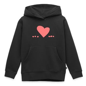 herz liebe symbol punkt punkte rosa - Kinder Premium Organic Hoodie - Schwarz - Vorne - AI Model Kid Male (0cm)