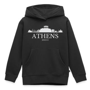 Athener Skyline, Athen Griechenland - Kinder Premium Organic Hoodie - Schwarz - Vorne - AI Model Kid Male (0cm)