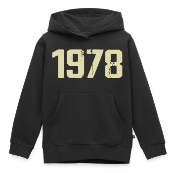 Jubilé 1978 - Sweat Premium à capuche enfant bio - noir - Devant - AI Model Kid Male (0cm)