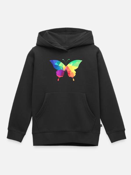 Bunter Schmetterling - Kinder Premium Organic Hoodie - Schwarz