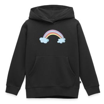 Arc-en-ciel - Sweat Premium à capuche enfant bio - noir - Devant - AI Model Kid Male (0cm)