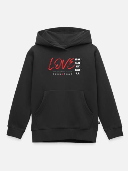 Liebe Basketball Rot - Kinder Premium Organic Hoodie - Schwarz