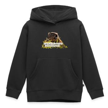 Marmotte Résistance souterraine 2024 - Sweat Premium à capuche enfant bio - noir - Devant - AI Model Kid Male (0cm)