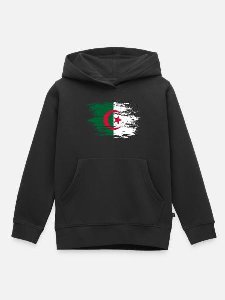 Algerien Flagge used - Kinder Premium Organic Hoodie - Schwarz