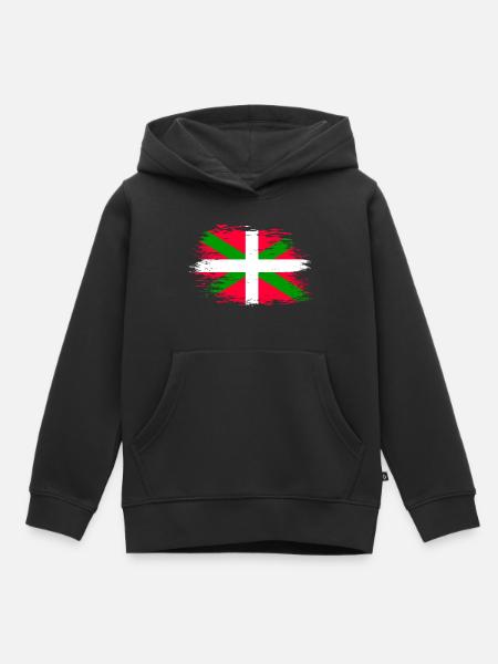 Baskische Flagge used - Kinder Premium Organic Hoodie - Schwarz