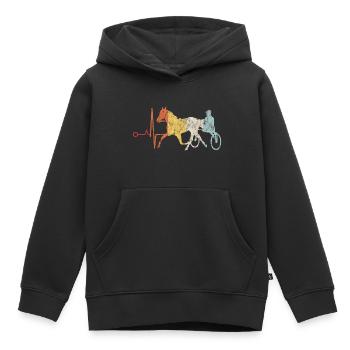 Traber Trabrennen in retro oder vintage Style - Kinder Premium Organic Hoodie - Schwarz - Vorne - AI Model Kid Male (0cm)