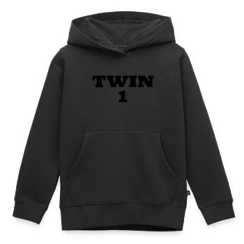 Twin Number One Funny Twin - Sweat Premium à capuche enfant bio - noir - Devant - AI Model Kid Male (0cm)