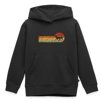 Trotter courses de trot dans un style rétro ou vintage - Sweat Premium à capuche enfant bio - noir - Devant - AI Model Kid Male (0cm)