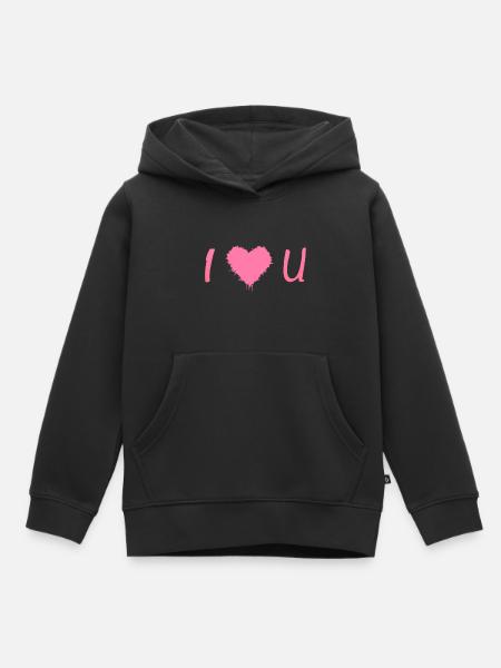 I love you - Kinder Premium Organic Hoodie - Schwarz
