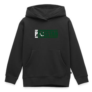 Pakistan - Sweat Premium à capuche enfant bio - noir - Devant - AI Model Kid Male (0cm)