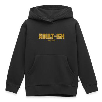Adulte Adulte 18e anniversaire - Sweat Premium à capuche enfant bio - noir - Devant - AI Model Kid Male (0cm)