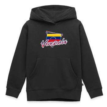 Venezuela - Sweat Premium à capuche enfant bio - noir - Devant - AI Model Kid Male (0cm)