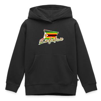 Zimbabwe - Sweat Premium à capuche enfant bio - noir - Devant - AI Model Kid Male (0cm)
