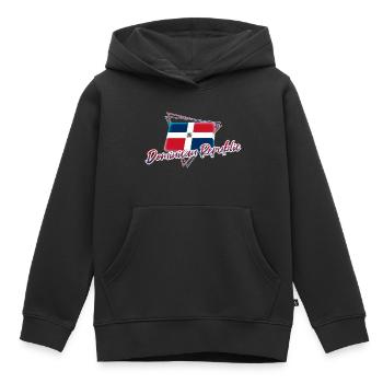 Dominikanische Republik - Kinder Premium Organic Hoodie - Schwarz - Vorne - AI Model Kid Male (0cm)